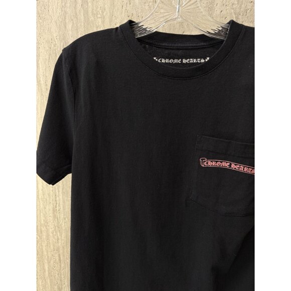 Chrome Hearts Black Graphic Tee W/ Pocket & Smile Design Back - Picture 11 of 15